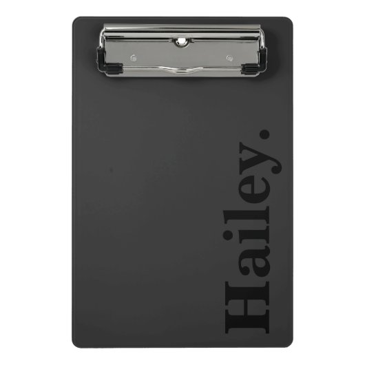 Monogram Classic Elegant Minimal Black Naam Mini Klembord (Voorkant)