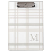Monogram Classic Elegant Minimal Initiaal Plaid Klembord (Voorkant)