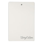 Monogram Classic Elegant Minimal Ivory Script Naam Mini Klembord (Achterkant)