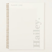 Monogram Classic Elegant Minimal Ivory White Naam Planner (Voorkant)