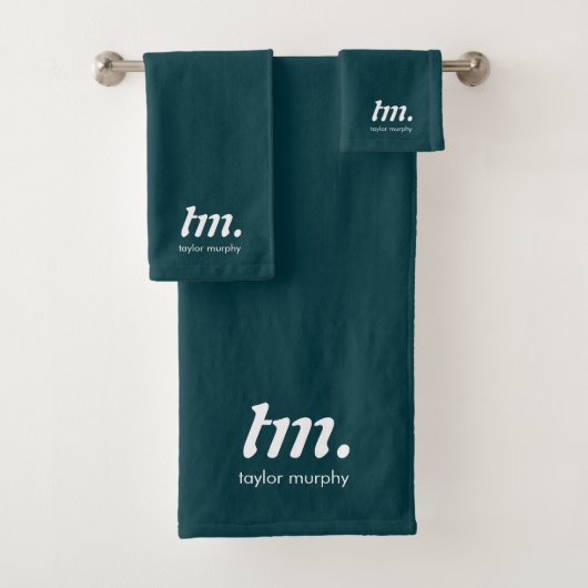 Monogram Classic Elegant Minimal Mister Bad Handdoek (Insitu)