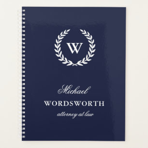 Monogram Classic Élégant Professional Blue Planner