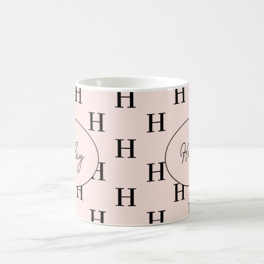 Monogram Classic Elegant Schattige Script Naam Koffiemok (Center)