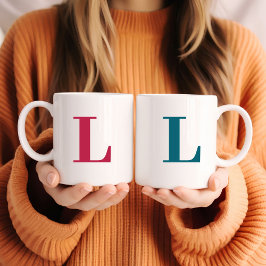 Monogram Classic Elegante minimale tweekleurige ko Koffiemok