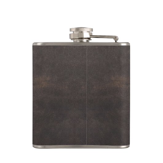 Monogram Classic Gold Lijst Antiek Leder Fancy Heupfles (Achterkant)