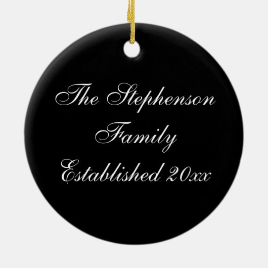 Monogram Classic Holly WreatCustom Kerstmis Keramisch Ornament (Achterkant)