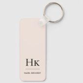 Monogram Classic Modern Minimalistische Initialen  Sleutelhanger (Achterkant)