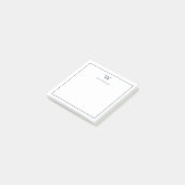 Monogram Classic Navy Blue Typografie Professionee Post-it® Notes (Schuin)