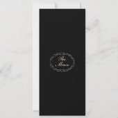 Monogram Classic Wedding Classic Long Menu Card Kaart (Achterkant)