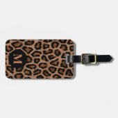 Monogram Classic Zwart / Bruin Leopard Spot Print Bagagelabel (Voorkant horizontaal)