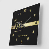 Monogram Classy Executive Vierkante Klok (Hoek)