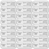 Monogram Clear Return Address Custom Transparent  Sticker (Voorkant)