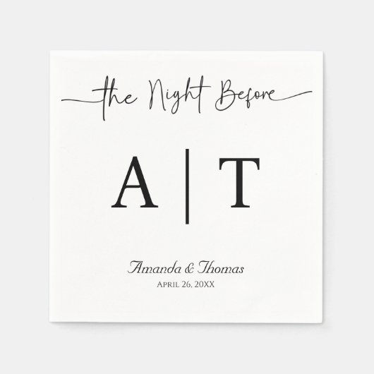 Monogram Cocktail Paper Napkin Servet (Voorkant)