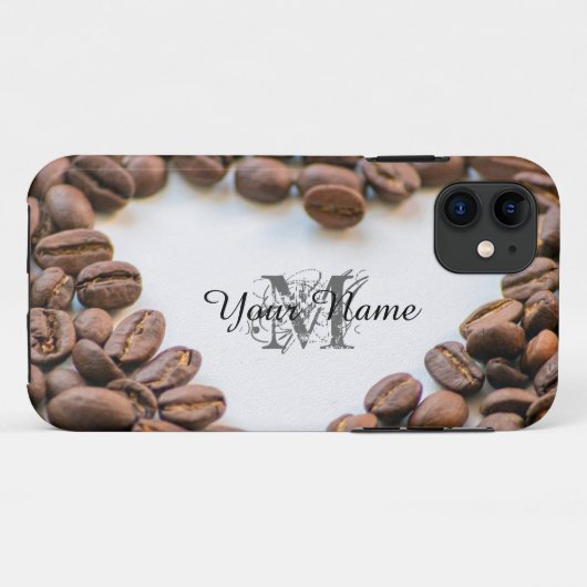  Monogram Coffeeholic-telefoontas! Case-Mate iPhone Case (Achterkant (horizontaal))