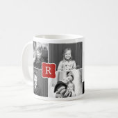 Monogram Collage Aangepaste Foto Mok - Rood (Voorkant links)