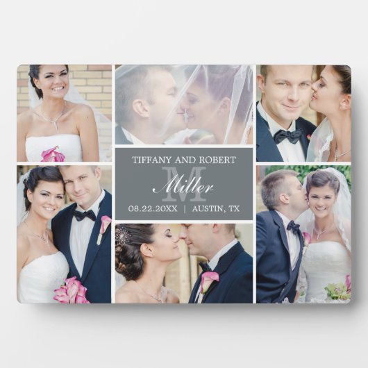 Monogram Collage Editable Kleur Aangepast Lijst va Fotoplaat (voorkant)