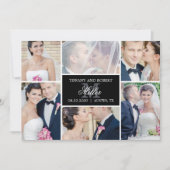 Monogram Collage Editable Kleur enkel Gehuwde Kaar Bedankkaart (Voorkant)