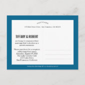 Monogram Collage Trouwaankondiging - Blauw Aankondigingskaart (Achterkant)