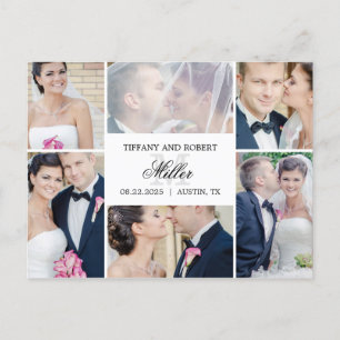 Monogram Collage Wedding Announement Briefkaart