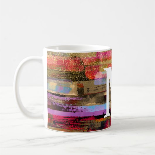 Monogram Colorful Abstract Mug (Gauche)