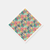 Monogram | Colorful Polka Dot Cactus Pattern Servet (Hoek)