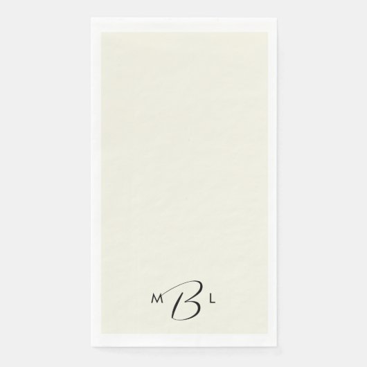 Monogram Combo Font Cream Wedding Napkins Servet (Voorkant)