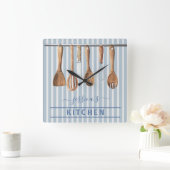 Monogram Cook Kitchen Waterverf-instrumenten Vierkante Klok (Huis)