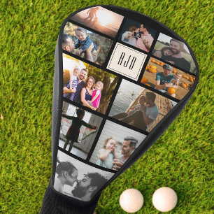 Monogram Cool Family Foto Collage Trendy Sports Golfheadcover