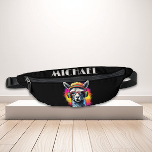 Monogram Cool Neon Retro DJ Llama Heuptasje