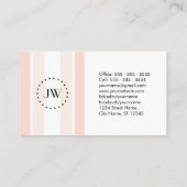 Monogram Coral Pastel Carte de visite professionne (Dos)