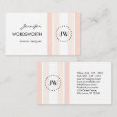 Monogram Coral Pastel Carte de visite professionne (Devant / Derrière)