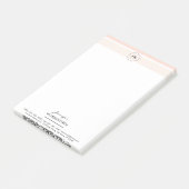 Monogram Coral Pastel Professional Post-it® notes (Schuin)