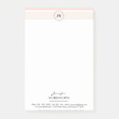 Monogram Coral Pastel Professional Post-it® Notes (Devant)