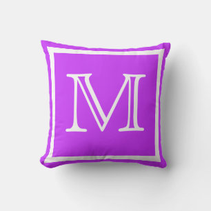 MONOGRAM Couleur vive clair violet coussin