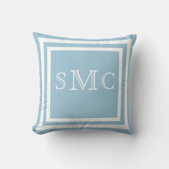 MONOGRAM coussin bleu clair clair (Recto)