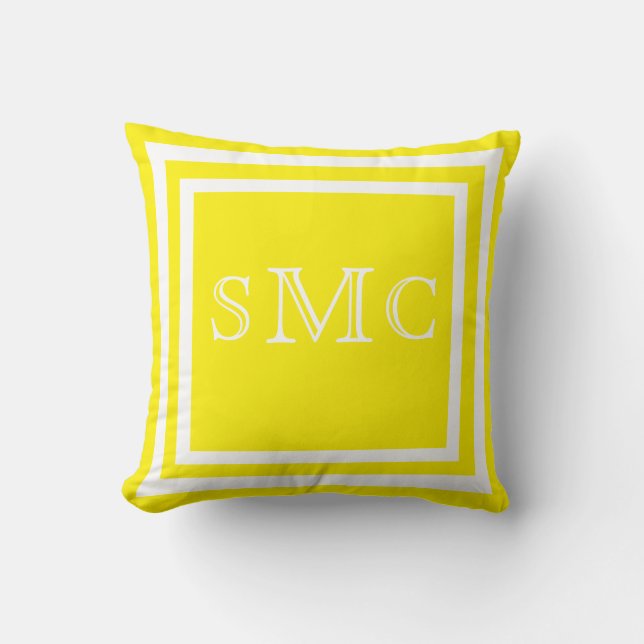 MONOGRAM coussin uni jaune blanc clair (Recto)