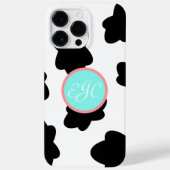 Monogram Cow Imprimer iPhone 14 Pro Max Coque (Verso)
