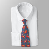 Monogram Crab Pattern marine Stropdas (Gebonden)