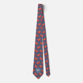 Monogram Crab Pattern marine Stropdas (Voorkant)