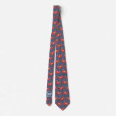 Monogram Crab Pattern marine Stropdas (Achterkant)
