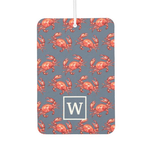 Monogram Crab Pattern Navy Blue Luchtverfrisser (Voorkant)