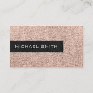 Monogram Cream Burlap Rustic Jute Visitekaartje