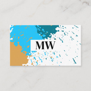 Monogram   Creative Paint Splatter Visitekaartje
