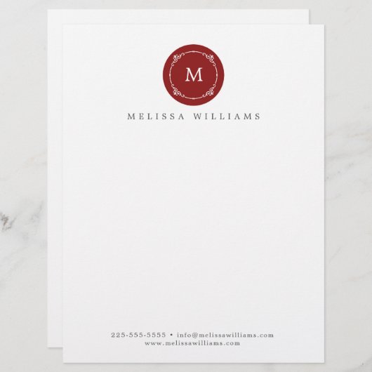 Monogram Creative Professional Modern Letterhead Briefhoofd (Voorkant / Achterkant)