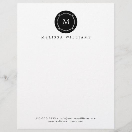 Monogram Creative Professional Modern Letterhead Briefhoofd (Voorkant)