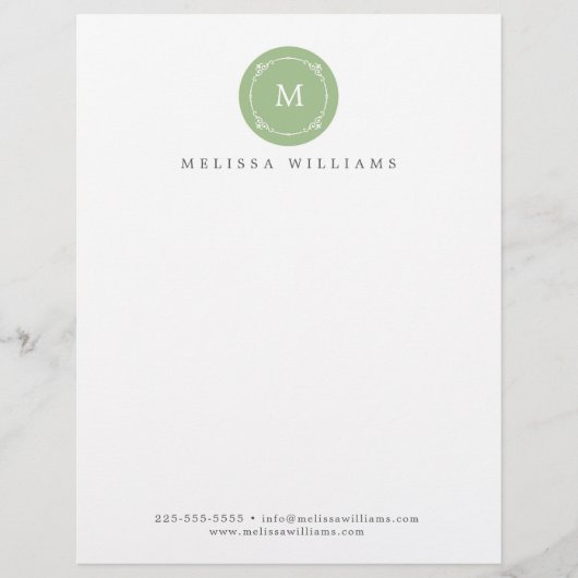 Monogram Creative Professional Modern Letterhead Briefhoofd (Voorkant)