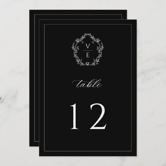  Monogram Crest Black Wedingnummer Programma (Voorkant / Achterkant)