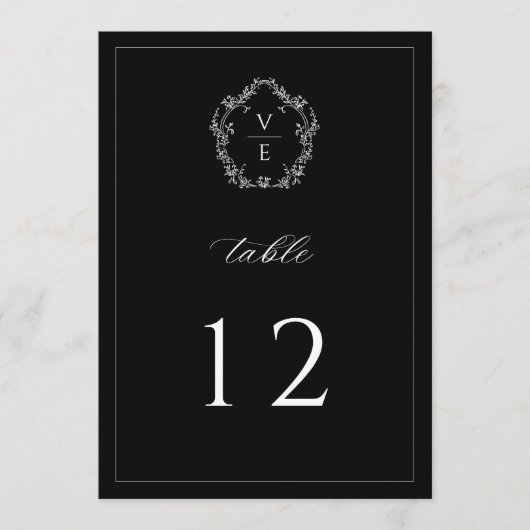  Monogram Crest Black Wedingnummer Programma (Voorkant)