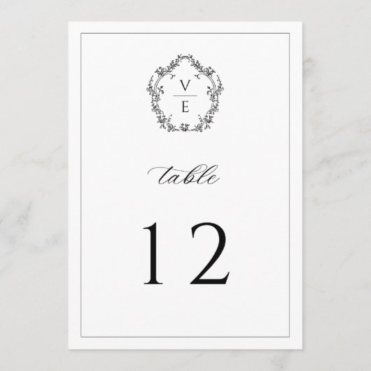 Monogram Crest Black Wedingnummer Programma (Achterkant)