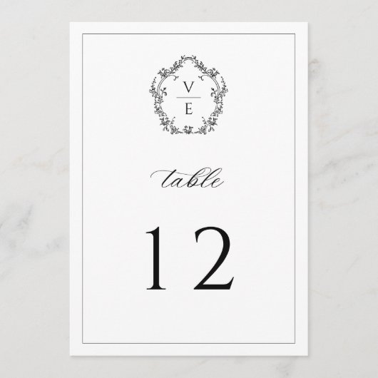 Monogram Crest Black Wedingnummer Programma (Voorkant)